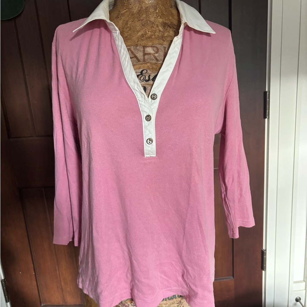 Pink Button-Up Women's Top